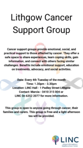 Lithgow cancer support group no date