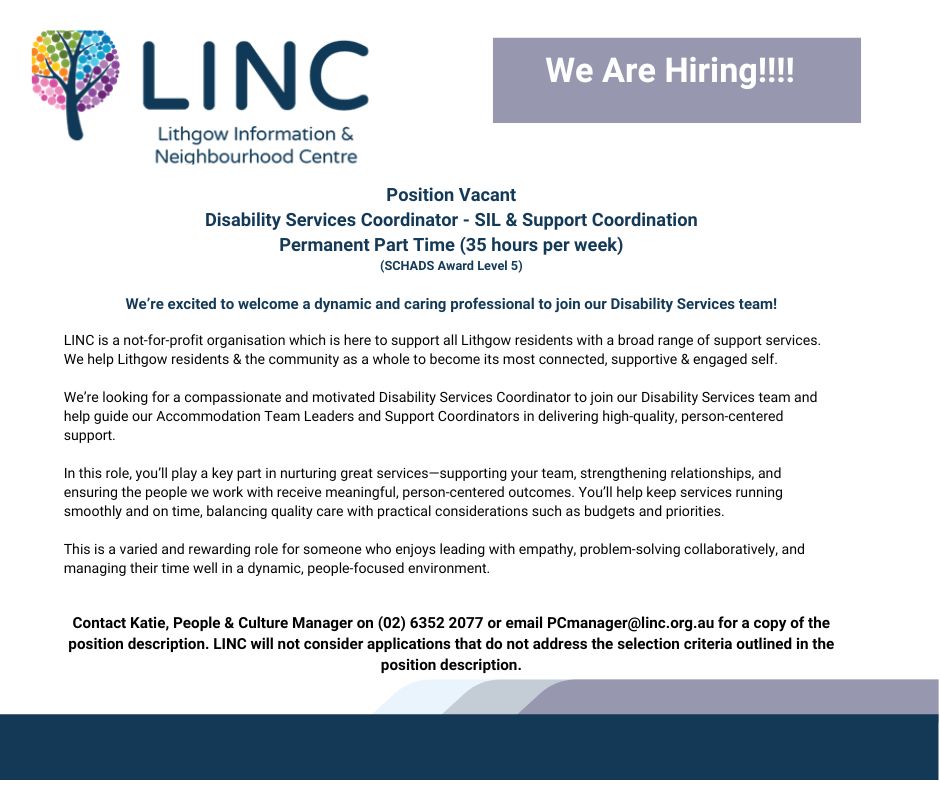 Advert Disability Services Coordinator SIL Support Coordination