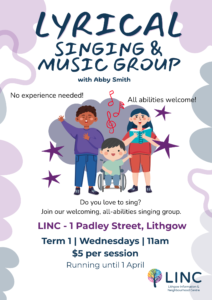 Beige And Blue Playful Illustrative Children Choir Group Poster